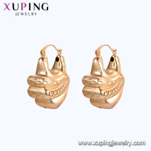 96898 xuping moda popular 18 k banhado a ouro liga de cobre aro brinco para senhoras